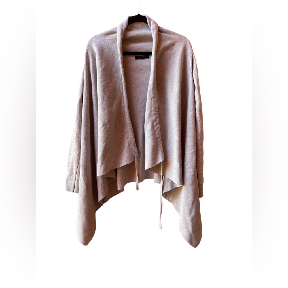 ALL SAINTS Cream Open Front Asymmetrical  Sweatshirt Size: Small